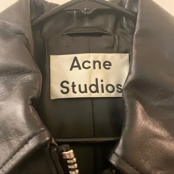 ACNE Studios Black Lamb Leather Jacket Size 38 or US 6